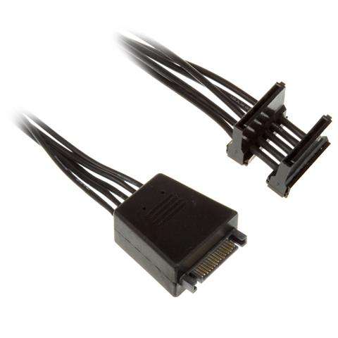 Cavo Adattatore SATA Power da 1x SATA a 2x SATA, Nero - Foto 1