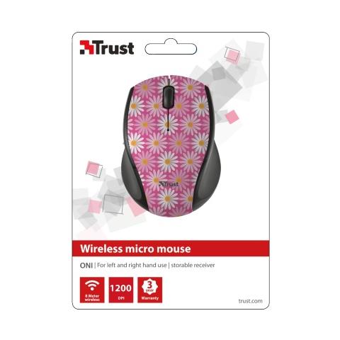 Oni mouse ottico wireless di dimensioni ultra-ridotte - pink flower - Foto 2
