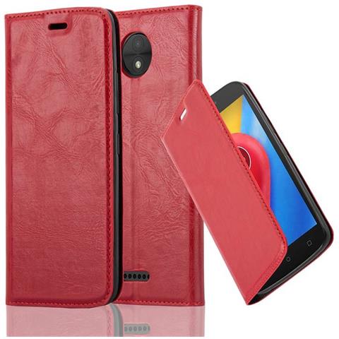 Custodia Compatibile Con Motorola Moto C In Rosso Mela - Coperchio Protettiva Con Chiusura Magnetica, Funzione Stand E Tasca Per Le Carte - Foto 1