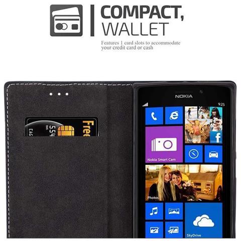 Custodia Compatibile Con Nokia Lumia 925 In Oro Rosato Nero - Coperchio Protettiva Con Chiusura Magnetica, Funzione Stand E Tasca Per Le Carte - Foto 8