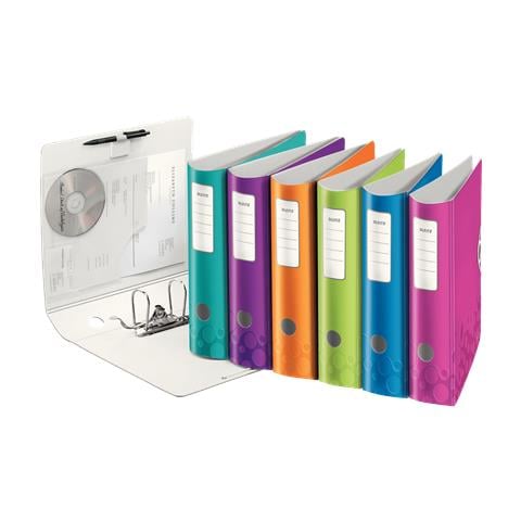 Leitz Ordner Active Wow, 180 Grad, 80 Mm, Farbig Sortiert Din A4, Runder Rcken, Aus Polyform, Oberflchenstruktur - 5 Stck (1106-00-99)  - Foto 1