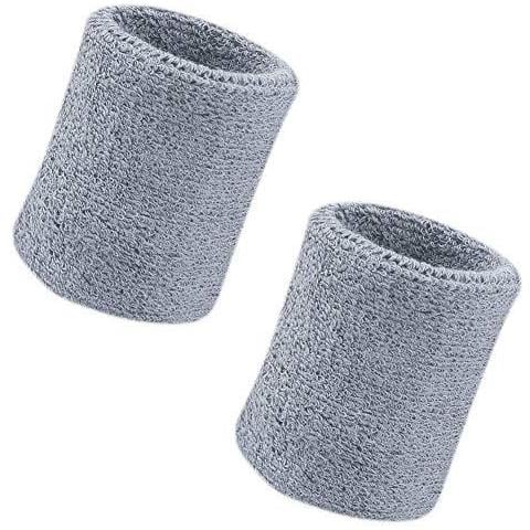 Sweatband Polso Sweatband 2 Pack 4 Pollici Sport Parasudore Wristband Morbido Cotone Addensare Per Tennis Ginnastica Calcio Basket Correre Sport Atletici (grigio) - Foto 1