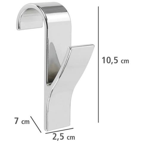 81912500 - Set di 4 appendini per termoarredo, in plastica ABS cromata, 2,5 x 10,5 x 7 cm - Foto 7