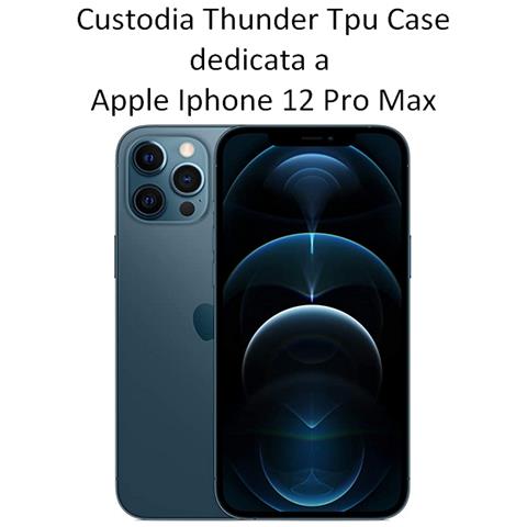 Thunder Custodia Tpu Silicone Cover Case Per Apple Iphone 12 Pro Max Black - Foto 2