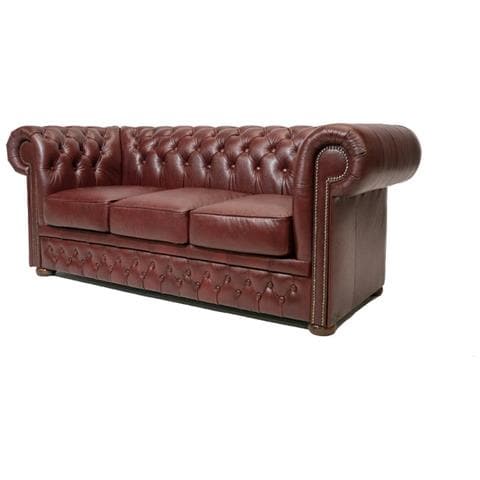 Divano First Class Pelle | 3 Posti | Cloudy Rosso | 12 Anni Di Garanzia - Foto 2