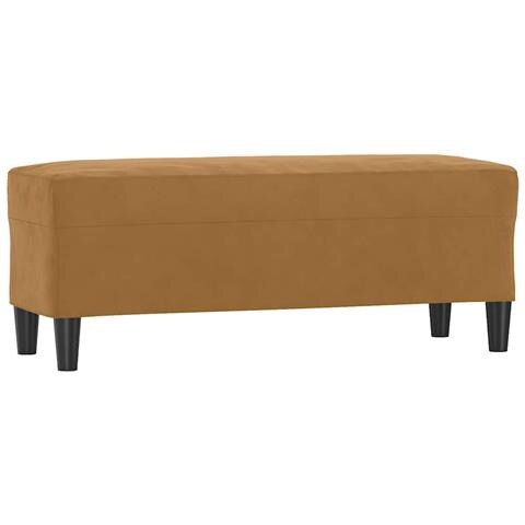 Panca Marrone 100x35x41 Cm In Velluto - Foto 1