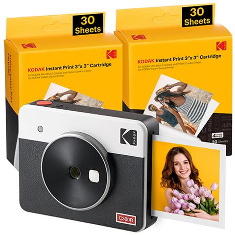 Mini Shot 3 Retro C300rw60 Portable Instant Camera And Photo Printer Bundle 3x3 White - Foto 1