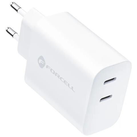 Caricabatterie Da Casa Originale Fast Dual Charging 35wpd 2x Usb-c Fino A 35w White - Foto 1