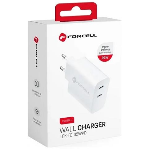 Caricabatterie Da Casa Originale Fast Dual Charging 35wpd 2x Usb-c Fino A 35w White - Foto 5