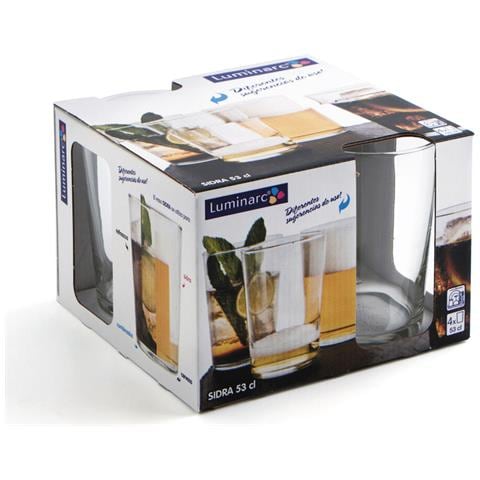 Set Di Bicchieri Sidra 4 Unità Trasparente Vetro (53 Cl) - Foto 1