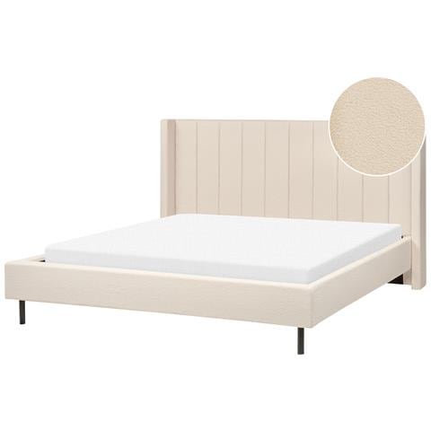 Letto Matrimoniale Bouclé Beige 180 X 200 Cm Villette - Foto 8