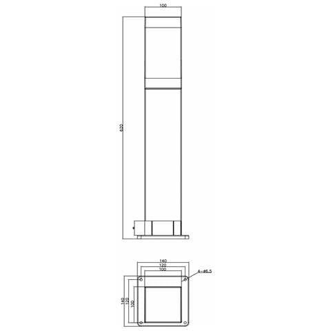 Kukui Puka Lampione Led Attacco E27 Colonnina Elettrica Multipresa Ip44 / Ip68 Impermeabile 2 Prese Luce Giardino Garage 230v - Foto 7