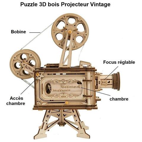 Puzzle In Legno 3d | Proiettore Cinematografico - Foto 2