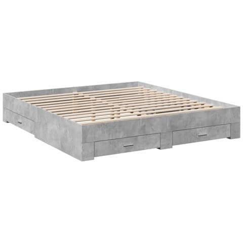 Giroletto Cassetti Grigio Cemento 180x200 Cm Legno Multistrato - Foto 3