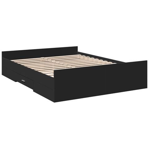 Giroletto Con Cassetti Nero 150x200 Cm In Legno Multistrato - Foto 3