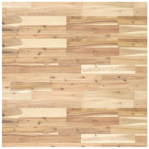 Piano Tavolo Quadrato 90x90x4 Cm In Legno Massello Di Acacia - Foto 2