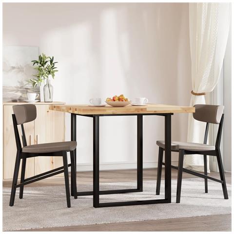 Piano Tavolo Quadrato 90x90x4 Cm In Legno Massello Di Acacia - Foto 3