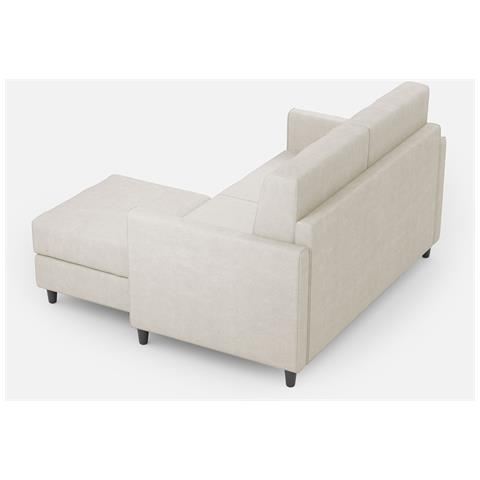 Divano Karay 2 Posti (due Sedute Da 60cm) + Pouf Misure Esterne L. 138 P. 155 Colore Latte - Foto 5