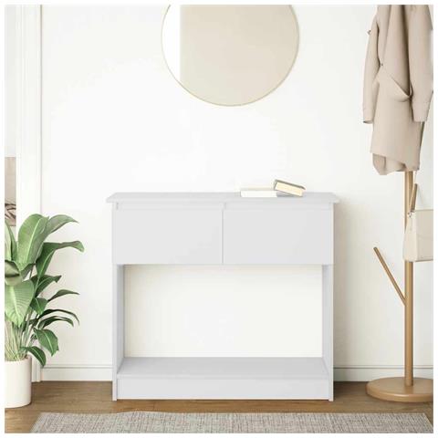 Tavolo Consolle con Cassetti Bianco 85,5x38,5x74,5 cm - Foto 2