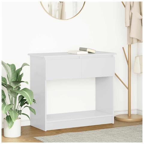 Tavolo Consolle con Cassetti Bianco 85,5x38,5x74,5 cm - Foto 1