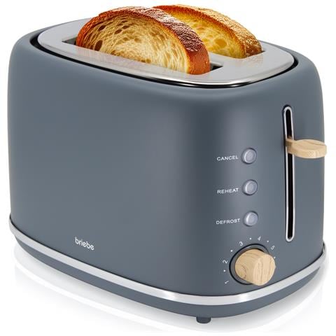 Ta1166gry Nordic Tostapane A Fessura Larga A 2 Fette, 6 Livelli Di Tostatura, Pinze 870w Grigio - Foto 1