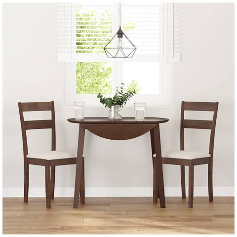 Sedie da Pranzo con Cuscini 2pz Marrone Legno Massello di Hevea - Foto 10