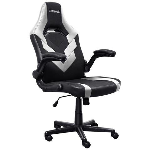 Trust Gxt 703 Riye Sedia Da Gaming Per Pc Sedia Tappezzata Nero, Bianco (gxt703w Riye Gaming Chair White Uk) - Foto 1