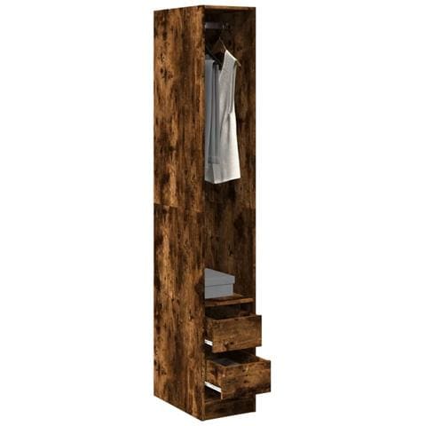 Armadio Rovere Fumo 30x50x200 Cm In Legno Multistrato - Foto 1