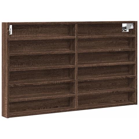 Armadietto Vetrina Rovere Marrone 100x8,5x58 Legno Multistrato - Foto 2