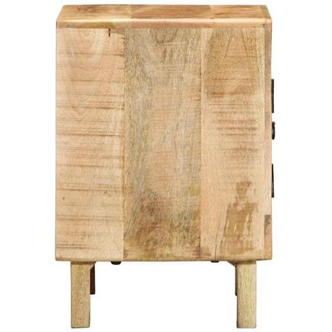 Comodini 2pz 40x32x46 Cm In Legno Massello Di Mango Grezzo - Foto 3