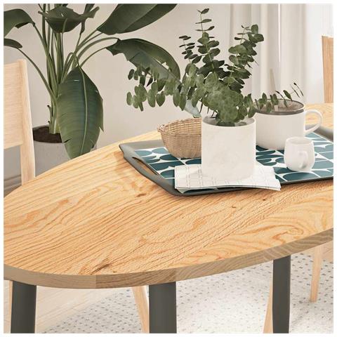 Piano Per Tavolo 120x60x2 Cm In Rovere Massello Ovale - Foto 1