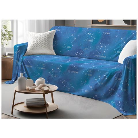 Telo Arredo Granfoulard Copritutto Salvadivano 100% Cotone Dis. Zodiaco Singolo Zodiaco - Foto 1