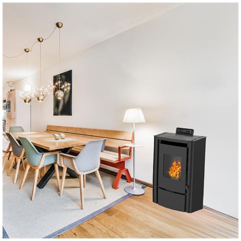 Stufa A Pellet Ad Aria Anita Da 7,6 Kw Sannover Nera - Foto 2