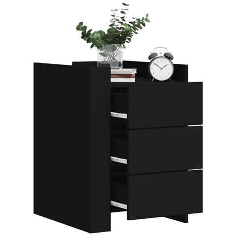 Lusso Casadino -  Comodino Nero 45x50x65 Cm In Legno Multistrato - Foto 8