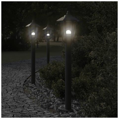 Lusso Casadino -  Lampade Da Terra Per Esterni 3 Pz Nere 80 Cm In Acciaio Inox - Foto 7