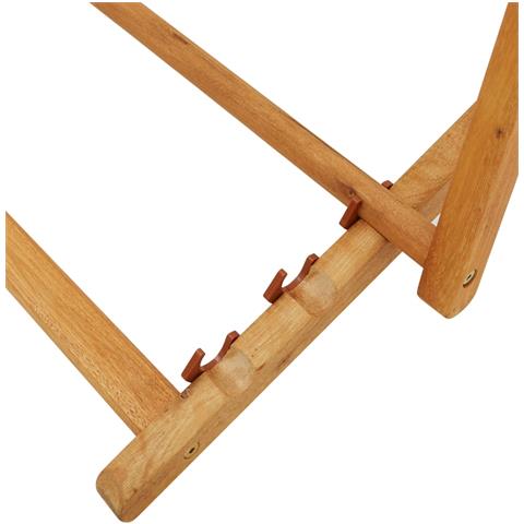 Sdraio Pieghevole In Massello Di Eucalipto E Tessuto Crema - Foto 8