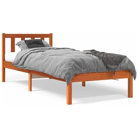 Lusso Casadino -  Giroletto Senza Materasso Marrone Cera 90x200 Cm Massello Pino - Foto 1