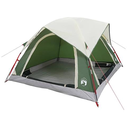 Tenda da Campeggio a Cabina per 4 Persone Verde Impermeabile - Foto 2