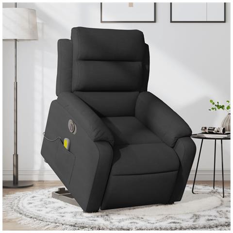 Poltrona Alzapersona Massaggiante Elettrica Nera in Tessuto - Foto 2