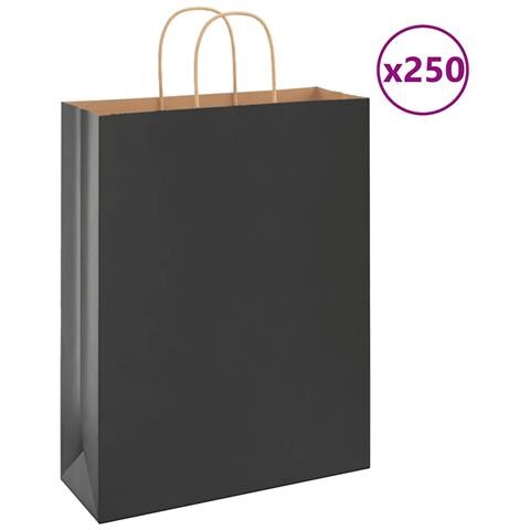 Sacchetti di Carta 250 pz con Manici Neri 32x12x42 cm - Foto 1