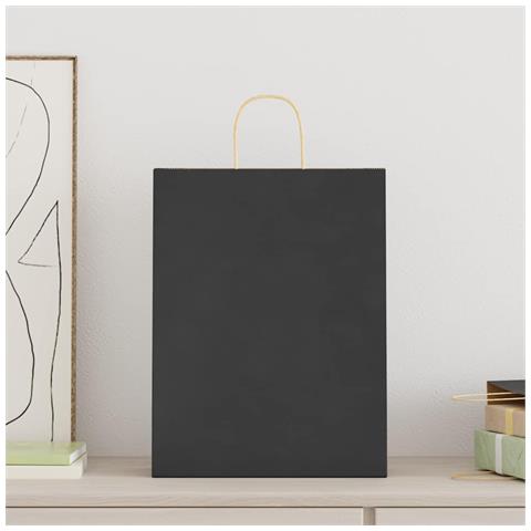 Sacchetti di Carta 250 pz con Manici Neri 32x12x42 cm - Foto 2
