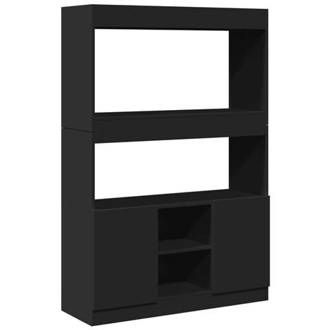 Credenza Nera 92x33x140 cm in Legno Multistrato - Foto 1