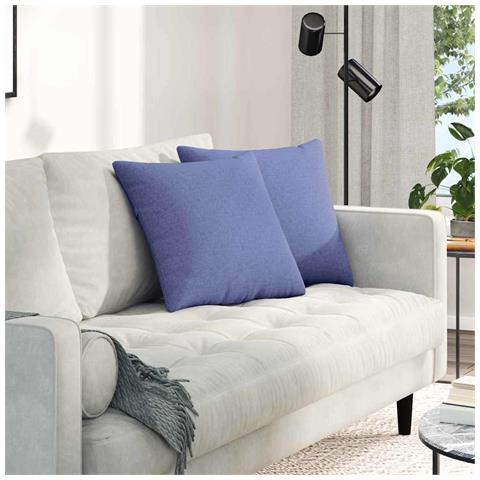 Cuscini da Divano 2 pcs Blu 45 x 45 cm Tessuto - Foto 2