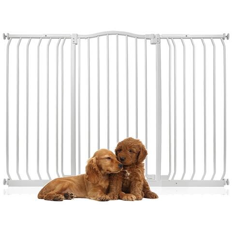 Bettacare Cancelletto Per Cani Extra Alto Con Parte Superiore Incurvata, 143cm - 152cm, Bianco Opaco, Extra Alto Con 100cm Di Altezza - Foto 1