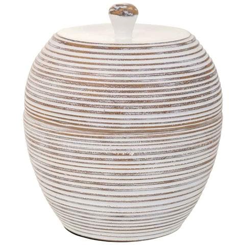 Scatola Decorativa In Poliresina Bianca 19,5x19,5x23h Cm - Foto 1