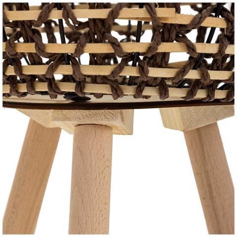 Fioriera In Legno, Metallo E Corda Di Carta Marrone D29,5x19/42h - Foto 6