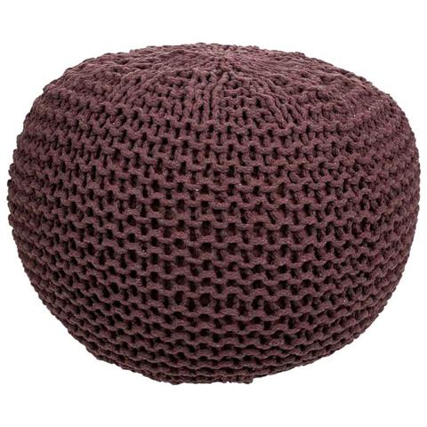 Puf In Cotone Intrecciato Marrone 40x40x30h - Foto 1