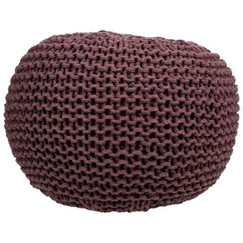 Puf In Cotone Intrecciato Marrone 40x40x30h - Foto 2