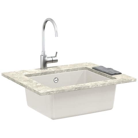 Lavello Bianco 530 x 460 mm 80% Quarzo e 20% Resina - Foto 2