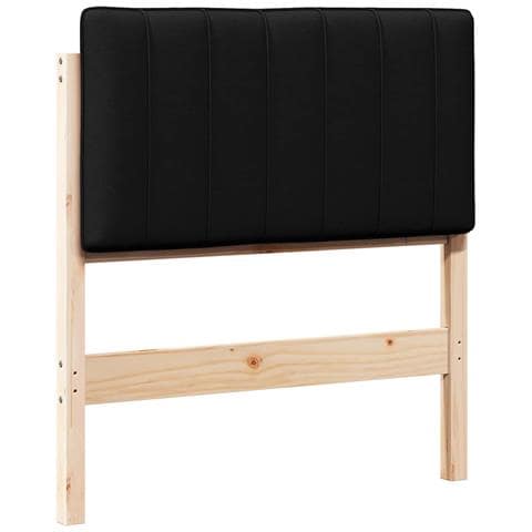 Testiera imbottita Marrone e Nero 80 cm Pino massello - Foto 1